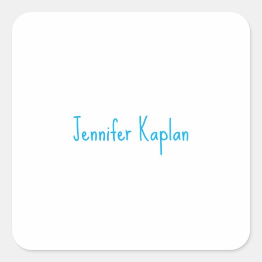 Plain Minimalist Professional Casual Handwriting Vierkante Sticker (Voorkant)