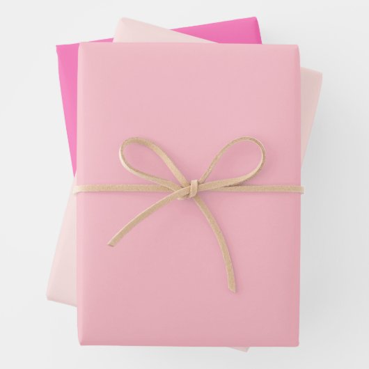 Plain Misty Roos Hot Pink Shades 3 Tones Inpakpapier Vel (In situ)