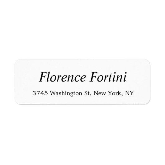 Plain Modern Black & White Minimalist Etiket (Voorkant)