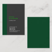Plain Modern Elegant Grijs Groen Stripe Minimalist Visitekaartje (Voorkant / Achterkant)