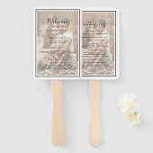 Plain Modern Elegant Lijst Photo Wedding Program Handwaaier (Voorkant en achterkant)