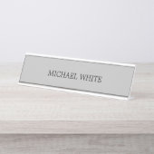 Plain Modern Gray minimalist Bureau Naambordje (Voorkant)