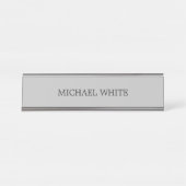 Plain Modern Gray minimalist Bureau Naambordje (Voorkant)