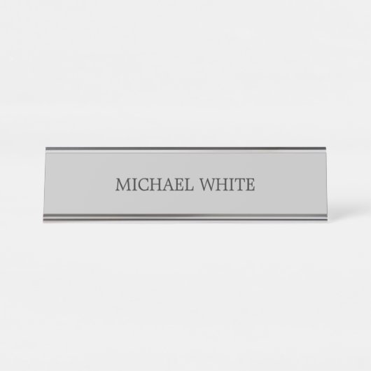 Plain Modern Gray minimalist Bureau Naambordje (Voorkant)