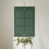Plain Modern Greenery Wedding Seating Chart Poster
