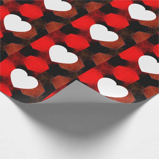 Plain Modern Love Heart Graphic Cadeaupapier (Hoek)