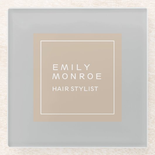 Plain Modern Minimalist Jouw naam Pastel Kleur Glazen Onderzetter (Voorkant)