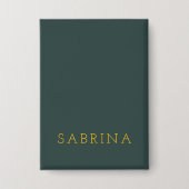 Plain Modern Minimalist Own Name Dusty Green Button (Voorkant)