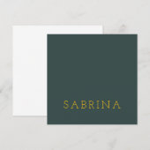 Plain Modern Minimalist Own Name Dusty Green Card (Voorkant / Achterkant)