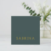 Plain Modern Minimalist Own Name Dusty Green Card (Staand voorkant)