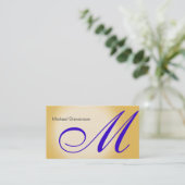 Plain Modern Monogram Visitekaartje (Staand voorkant)