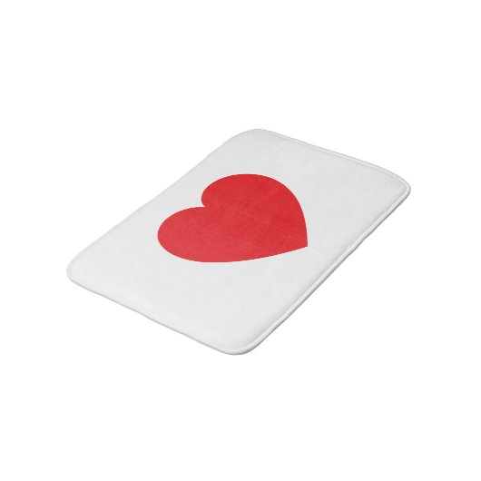 Plain Modern White Red Love Heart Graphic Badmat (Gekanteld)