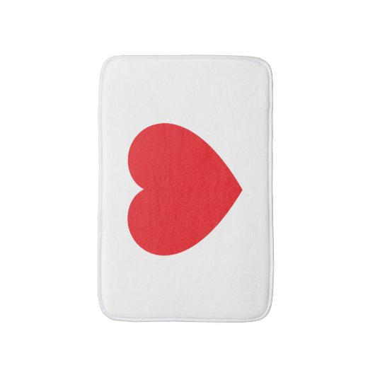 Plain Modern White Red Love Heart Graphic Badmat (Voorkant Verticaal)