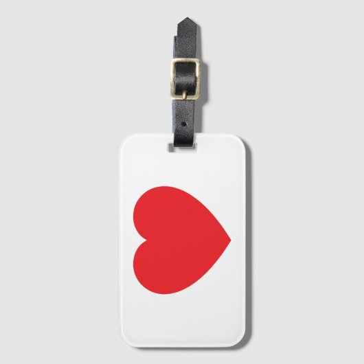 Plain Modern White Red Love Heart Graphic Bagagelabel (Voorkant (verticaal))
