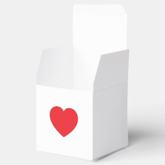 Plain Modern White Red Love Heart Graphic Bedankdoosjes (Geopend)