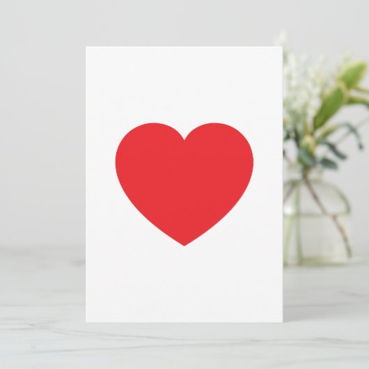 Plain Modern White Red Love Heart Graphic Bedankkaart (Staand voorkant)