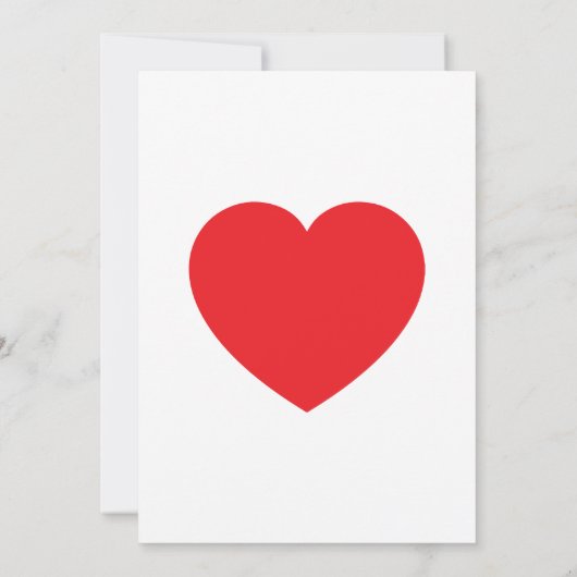 Plain Modern White Red Love Heart Graphic Bedankkaart (Achterkant)