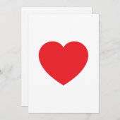 Plain Modern White Red Love Heart Graphic Bedankkaart (Voorkant / Achterkant)