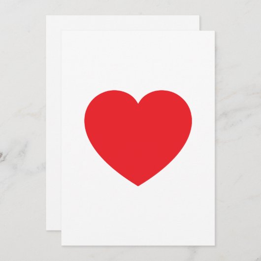 Plain Modern White Red Love Heart Graphic Bedankkaart (Voorkant / Achterkant)