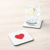 Plain Modern White Red Love Heart Graphic Bier Onderzetter (Rechterzijde)