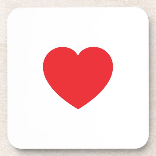 Plain Modern White Red Love Heart Graphic Bier Onderzetter (Voorkant)