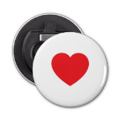 Plain Modern White Red Love Heart Graphic Button Flesopener (Voorkant)