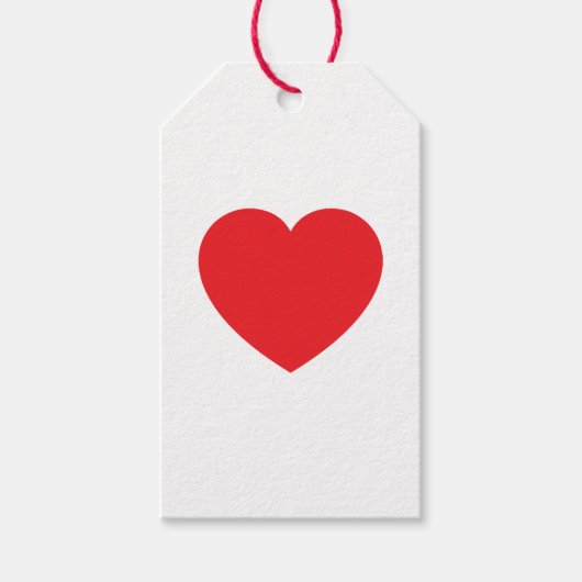 Plain Modern White Red Love Heart Graphic Cadeaulabel (Voorkant)
