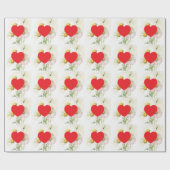 Plain Modern White Red Love Heart Graphic Cadeaupapier (Vlak)