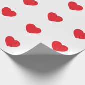 Plain Modern White Red Love Heart Graphic Cadeaupapier (Hoek)