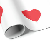 Plain Modern White Red Love Heart Graphic Cadeaupapier (Rol Hoek)