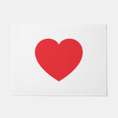 Plain Modern White Red Love Heart Graphic Deurmat (Voorkant)