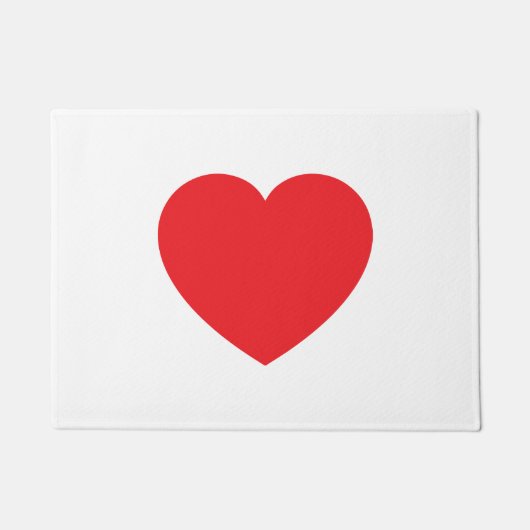 Plain Modern White Red Love Heart Graphic Deurmat (Voorkant)