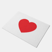 Plain Modern White Red Love Heart Graphic Deurmat (Schuin)
