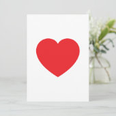 Plain Modern White Red Love Heart Graphic Feestdagenkaart (Staand voorkant)