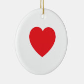 Plain Modern White Red Love Heart Graphic Keramisch Ornament (Rechts)