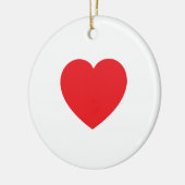 Plain Modern White Red Love Heart Graphic Keramisch Ornament (Links)