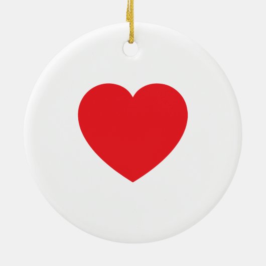 Plain Modern White Red Love Heart Graphic Keramisch Ornament (Achterkant)
