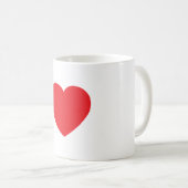 Plain Modern White Red Love Heart Graphic Koffiemok (Voorkant rechts)