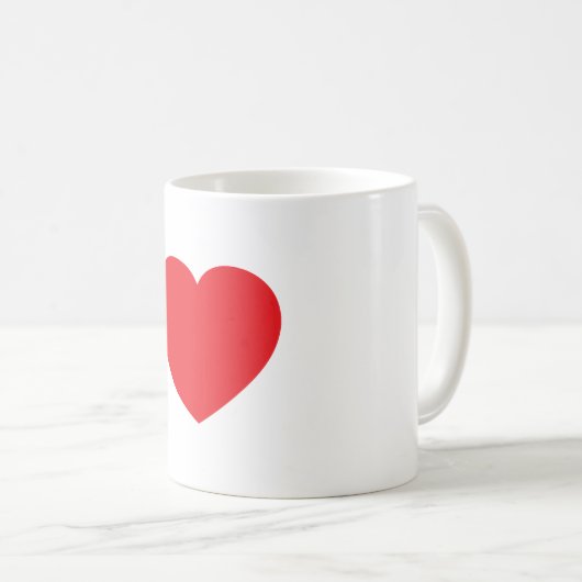 Plain Modern White Red Love Heart Graphic Koffiemok (Voorkant rechts)