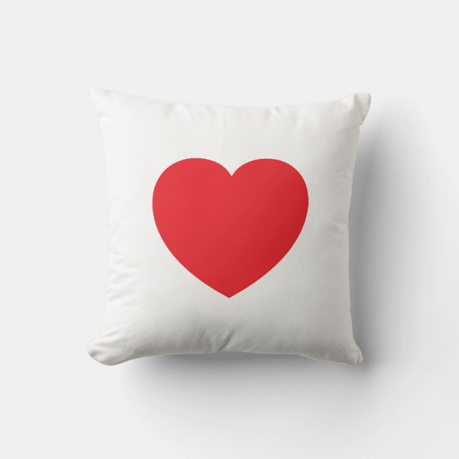 Plain Modern White Red Love Heart Graphic Kussen (Voorkant)