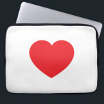 Plain Modern White Red Love Heart Graphic Laptop Sleeve<br><div class="desc">Plain Minimalist Modern Designs. They're all simple, attractive, unique.</div>
