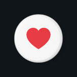 Plain Modern White Red Love Heart Graphic Magneet<br><div class="desc">Plain Minimalist Modern Designs. They're all simple, attractive, unique.</div>