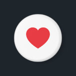 Plain Modern White Red Love Heart Graphic Magneet<br><div class="desc">Plain Minimalist Modern Designs. They're all simple, attractive, unique.</div>