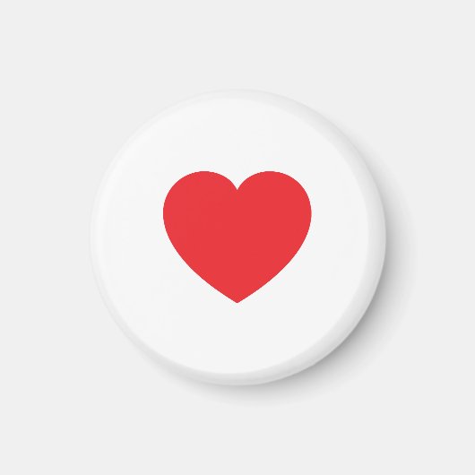 Plain Modern White Red Love Heart Graphic Magneet (Voorkant)