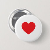 Plain Modern White Red Love Heart Graphic Ronde Button 5,7 Cm (Voorkant /achterkant)