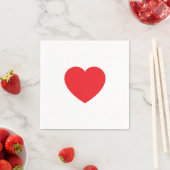 Plain Modern White Red Love Heart Graphic Servet (Insitu)