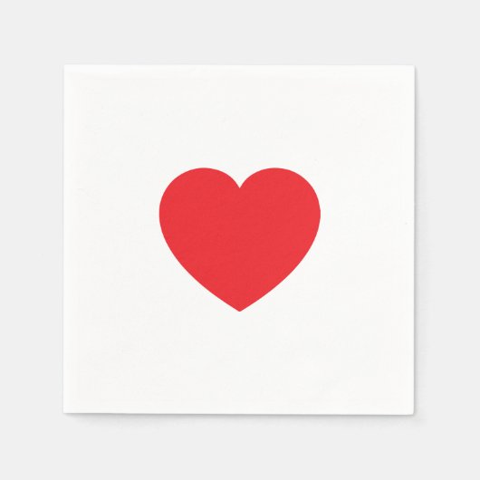 Plain Modern White Red Love Heart Graphic Servet (Voorkant)
