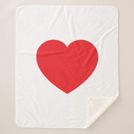 Plain Modern White Red Love Heart Graphic Sherpa Deken (Voorkant)
