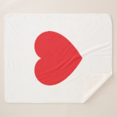 Plain Modern White Red Love Heart Graphic Sherpa Deken (Voorkant (horizontaal))