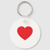 Plain Modern White Red Love Heart Graphic Sleutelhanger (Voorkant)